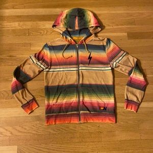 Serape Bolt Stitch Hoodie - Light Khaki